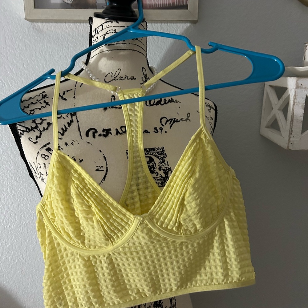 Urban Outfitters Yellow Textured Bralette